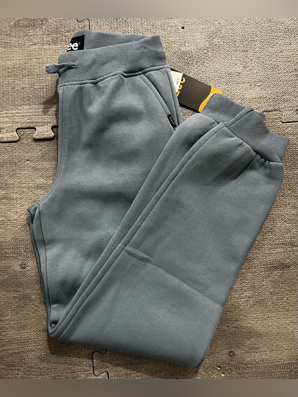 Lee Boys Blue Solid Jogger Pants Size 12 Relaxed Fit Drawstring Pockets